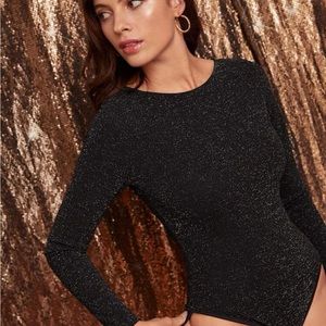 Black Shimmer Body Suit